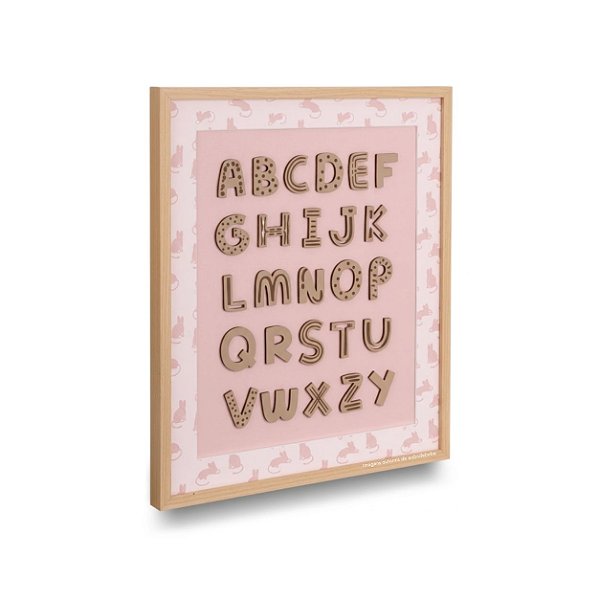 Quadro Decorativo Infantil Alfabeto M - Fofura - 117024