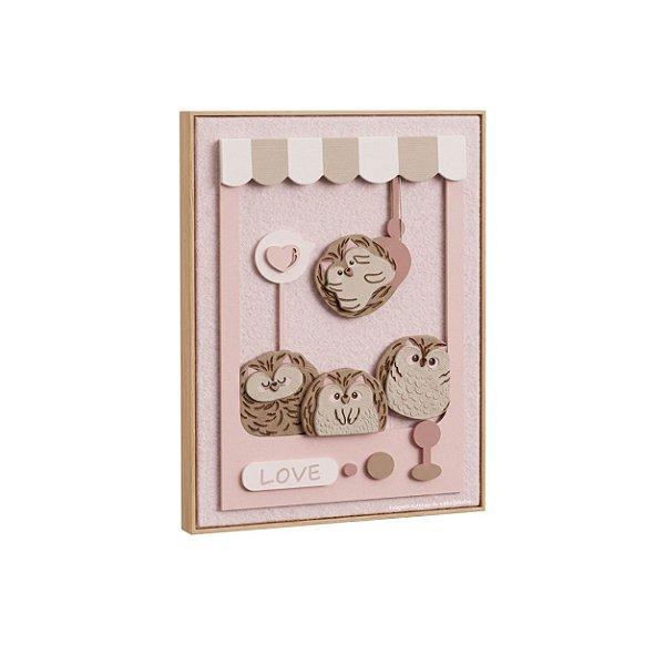 Quadro Decorativo Infantil Corujinhas Com Love - Fofuras - 117025