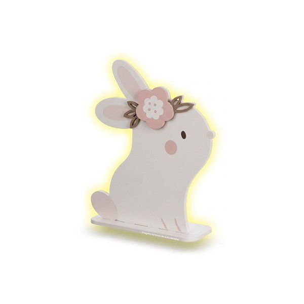 Luminária De Mesa Infantil Coelho Com Luz Suave - Fofura - 117141
