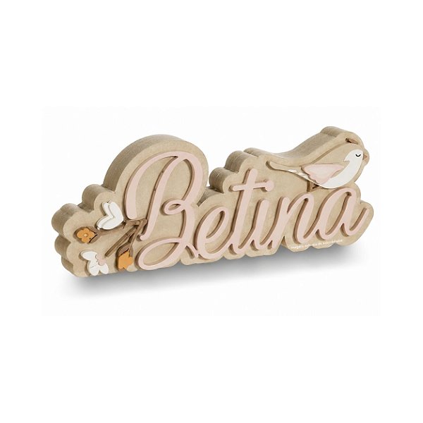 Nome Personalizável Decorativo Para Prateleira Com Passarinho - Revoada - 118035 - Personalizado