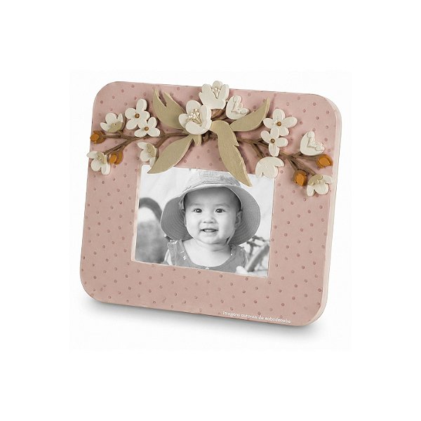 Porta Retrato Decorativo Infantil Retangular Com Flores - Revoada - 118074