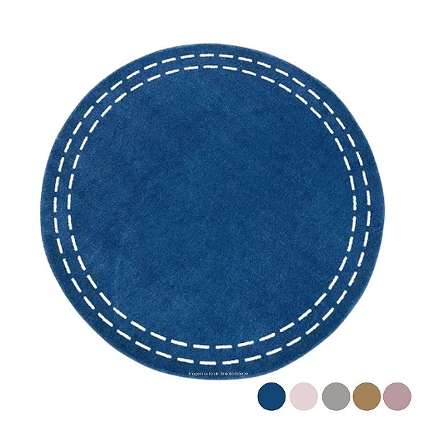 Tapete Infantil Redondo Pesponto - Cores