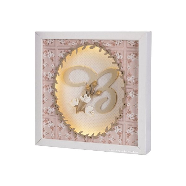 Quadro Decorativo De Luz Com Inicial Personalizável - Revoada - 118502 - Personalizado