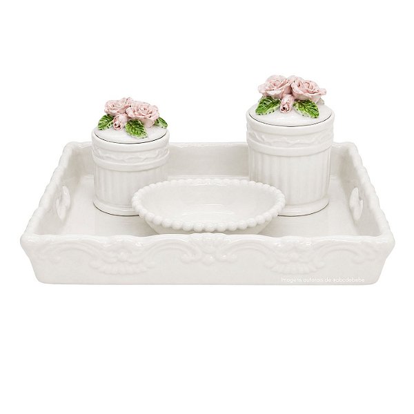 kit Higiene De Cerâmica 4 Peças - Elegance