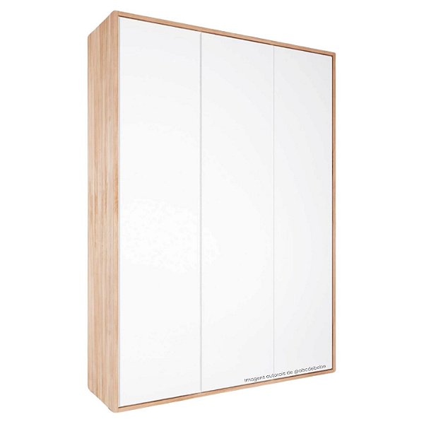 Guarda-Roupa Infantil 3 Portas Wood - Branco/Carvalho Treviso