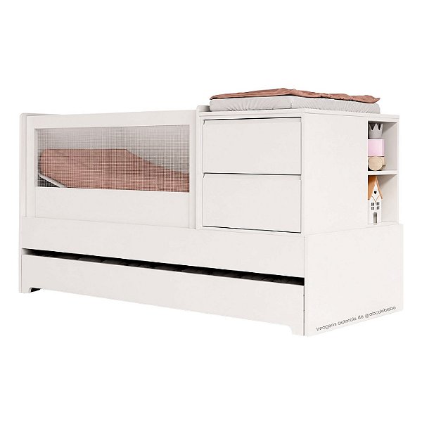 Berço Cômoda Multifuncional Com Anti Refluxo Sol E Mar - Branco
