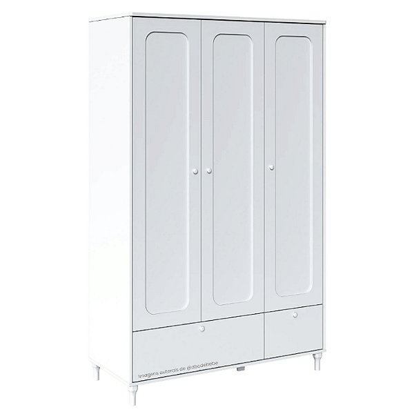 Guarda-Roupa Infantil 3 Portas Fofura - Branco
