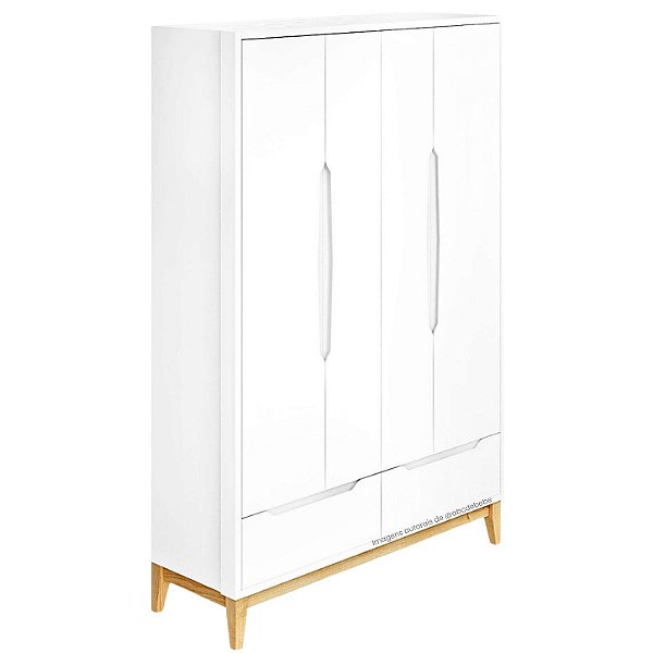 Guarda-Roupa Infantil 4 Portas Amor Perfeito - Branco