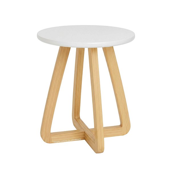 Mesa De Apoio Entrelace - Branco/Nature Wood