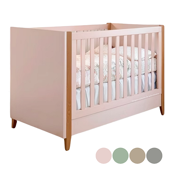 Berço Capri 2 Em 1 - Cores Com Pés Mel