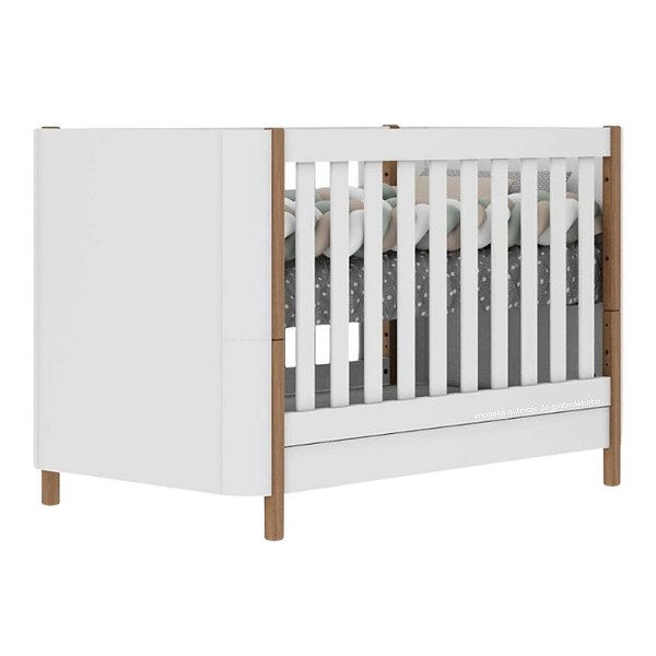 Berço Que Vira Mini Cama 2 Em 1 Olivia - Branco Fosco