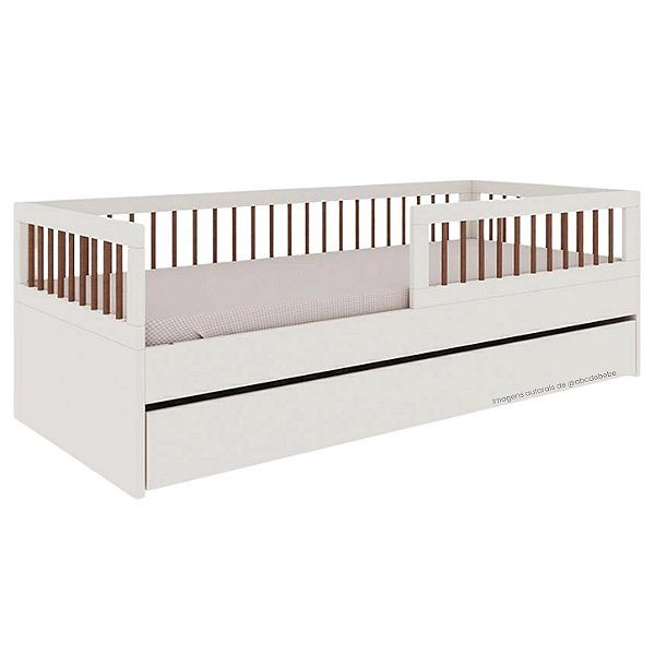 Cama Evolutiva Montessoriana Melissa - Branco Soft/Jequitibá