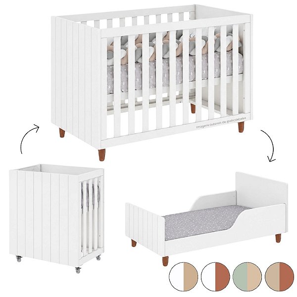 Berço Americano Evolutivo 3 Em 1 Valentina - Cores
