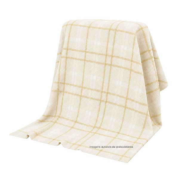 Manta Xadrez 90x90 - Tricot - Amarelo Charm