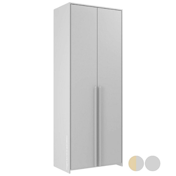 Guarda-Roupa Modulado 2 Portas - Cinza/Nature - Cinza
