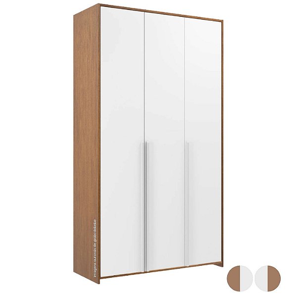 Guarda-Roupa Modulado 3 Portas - Branco/Carvalho Avelã