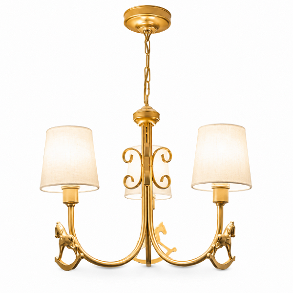 Lustre de Cavalinho - Dourado e Bege