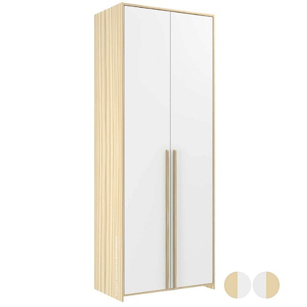 Guarda-Roupa Modulado 2 Portas - Branco/Nature