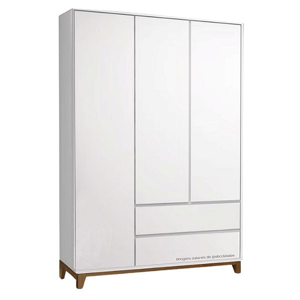 Guarda-Roupa 3 portas Nordic - Branco