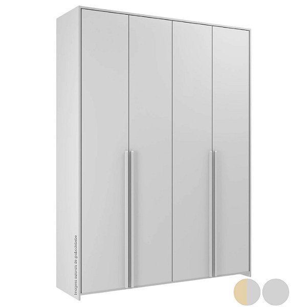 Guarda-Roupa Modulado 4 Portas - Cinza/Nature