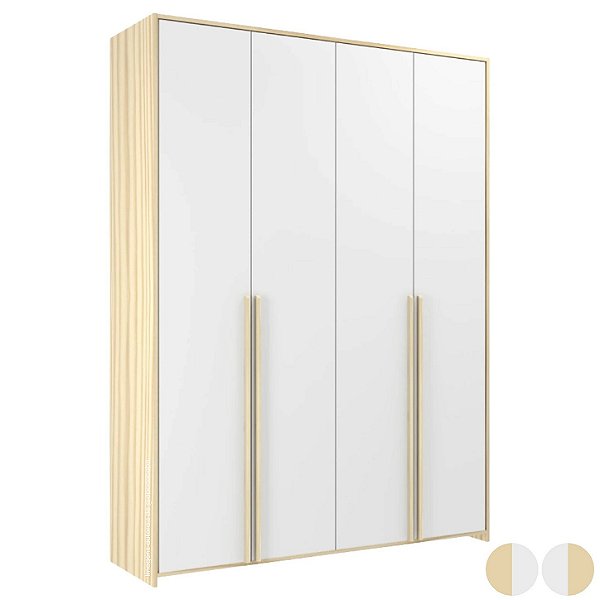 Guarda-Roupa Modulado 4 Portas - Branco/Nature