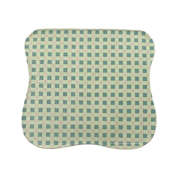 Tapete Infantil Orgânico Encantos Brisa Xadrez Verde - Retangular