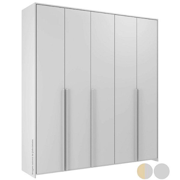 Guarda-Roupa Modulado 5 Portas - Cinza/Nature
