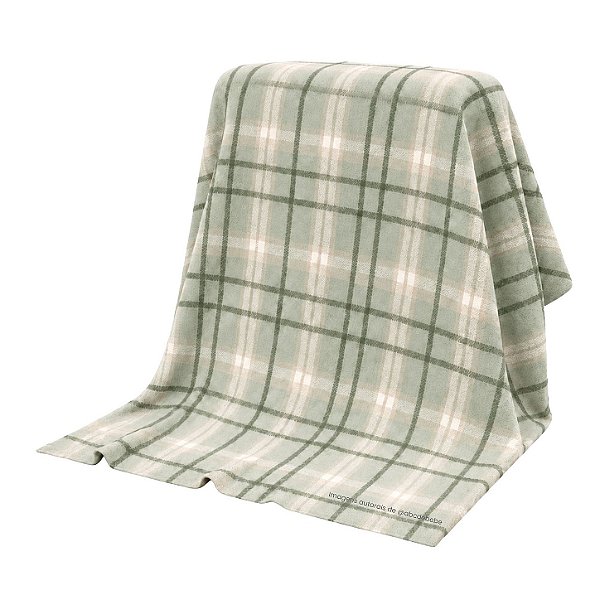 Manta Xadrez 90x90 - Tricot - Verde M.Plantação