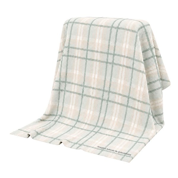 Manta Xadrez 90x90 - Tricot - Verde Senécio