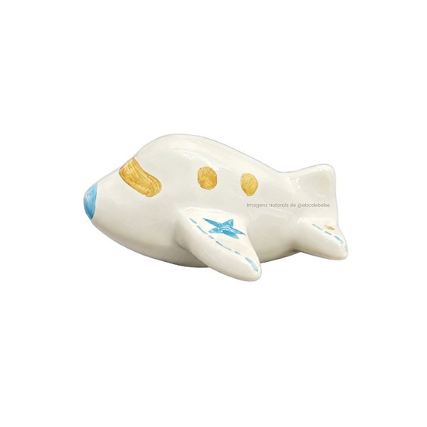 Puxador Infantil Cerâmica Avião (Unidade)