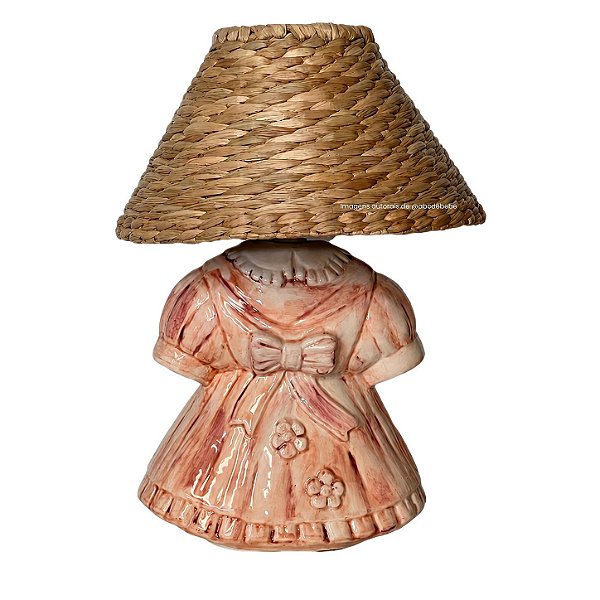 Abajur Cerâmica Dress Color - Com Cúpula