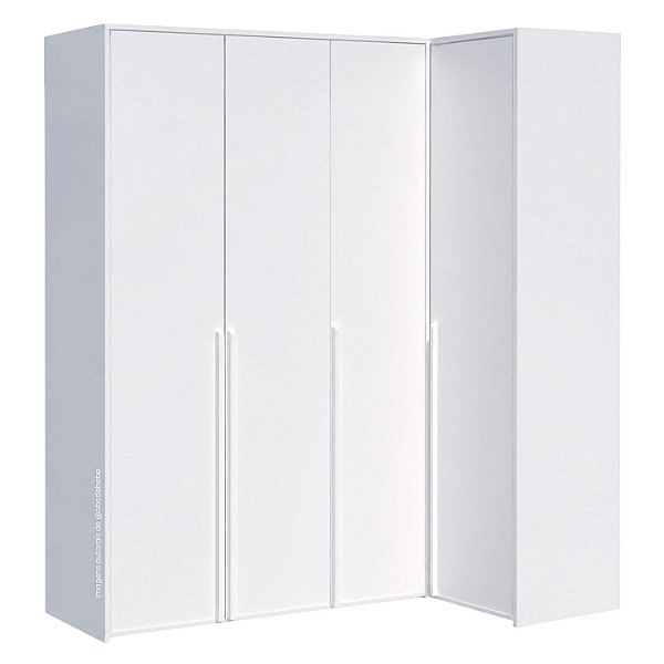 Guarda-Roupa Modulado 4 Portas Em L - Branco