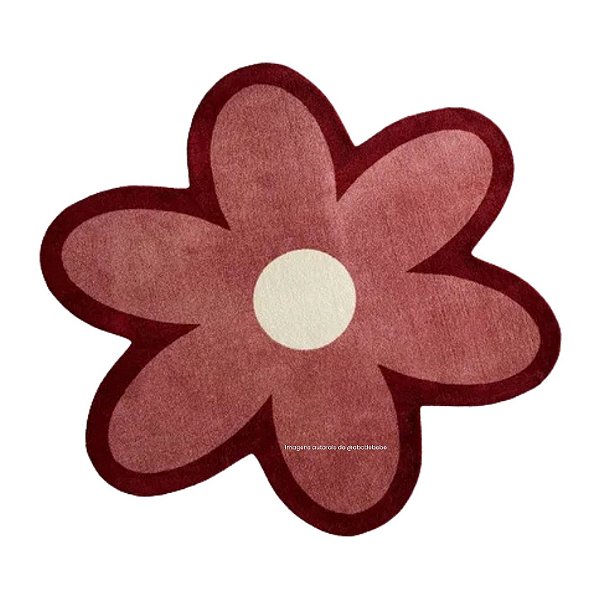 Tapete Infantil Orgânico Mundo Encantado Floral - Redondo - Marsala