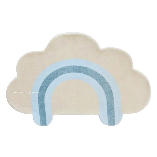 Tapete Infantil Orgânico Delicatta Nimbo - Retangular - Azul