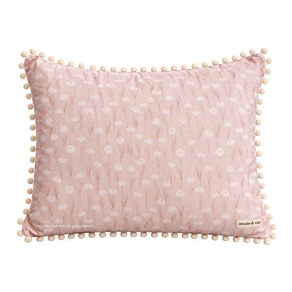 Almofada Decorativa Estampada Rosa Com Grilô - Margaridas - 97-09
