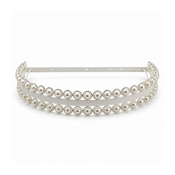 Dossel Decorativo Branco Com Pérolas - Peça De Mostruário - prontaentrega