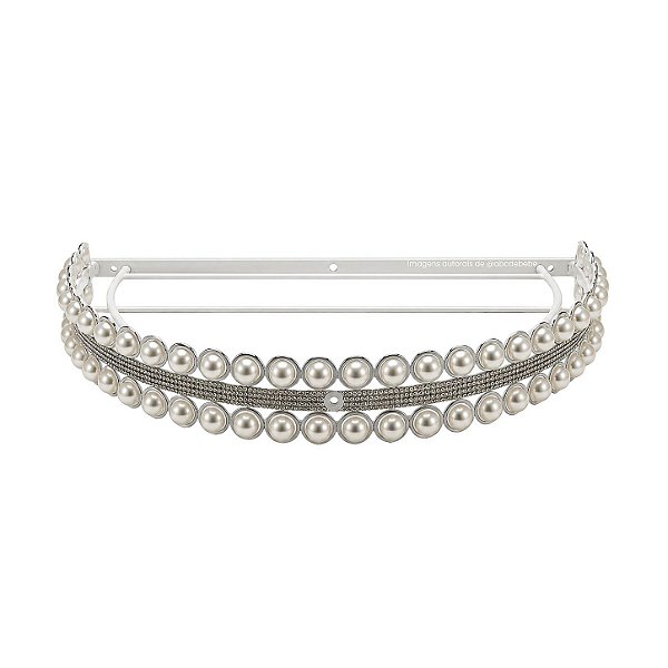 Dossel Decorativo Branco Com Pérolas/Strass - Peça De Mostruário - prontaentrega