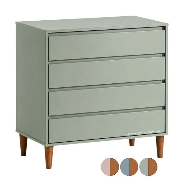 Cômoda Infantil 4 Gavetas Luny - Cores