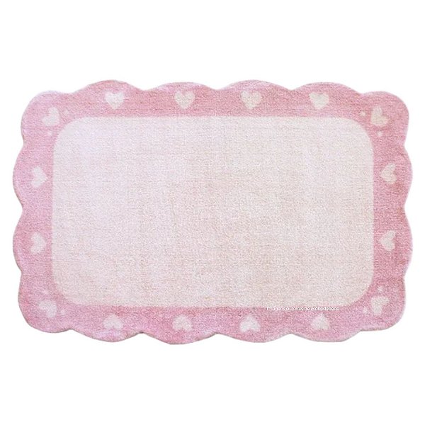 Tapete Infantil Orgânico Delicatta Afeto - Retangular - Rosa