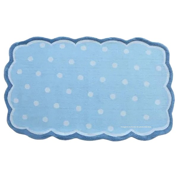 Tapete Infantil Orgânico Delicatta Mimo - Retangular - Azul