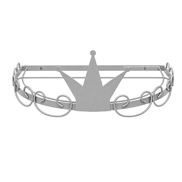 Dossel Decorativo Prata Com Detalhe De Coroa – Peça de Mostruário - prontaentrega