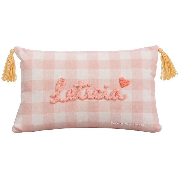 Almofada Decorativa Bordada À Mão Com Nome - Margaridas - 97-22 - Personalizado