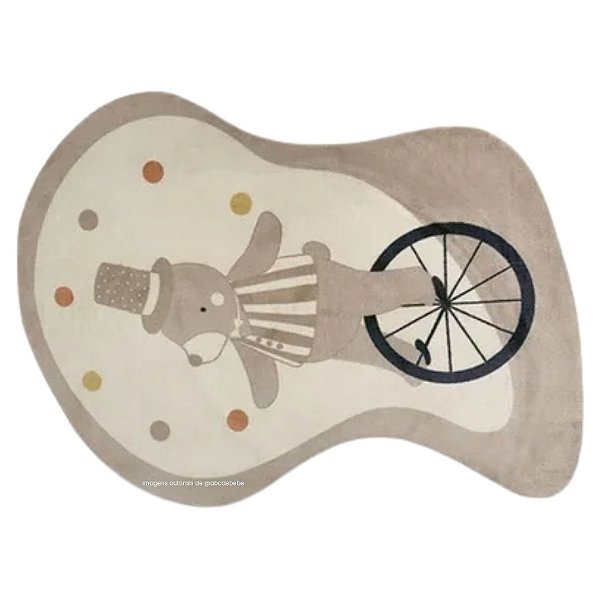 Tapete Infantil Orgânico Alegria Ursinho Equilibrista - Bege