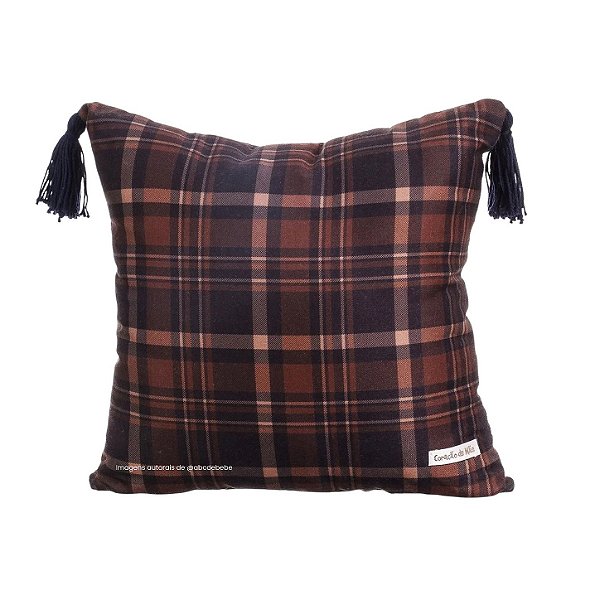 Almofada Estampada Xadrez Com Tasseis - Cavalos - 95-07