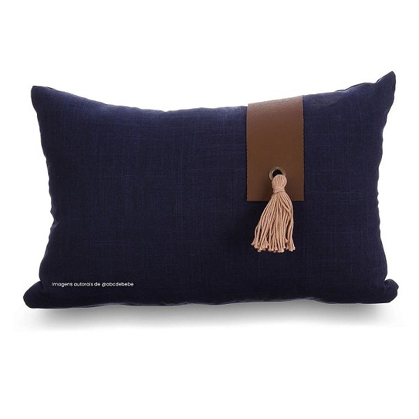 Almofada Decorativa Artesanal Couro Tassel - Cavalos - 98-17