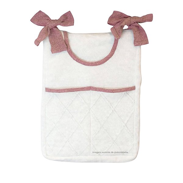 Porta-Treco em Tricô Branco - Trama Losango - M.Rosa