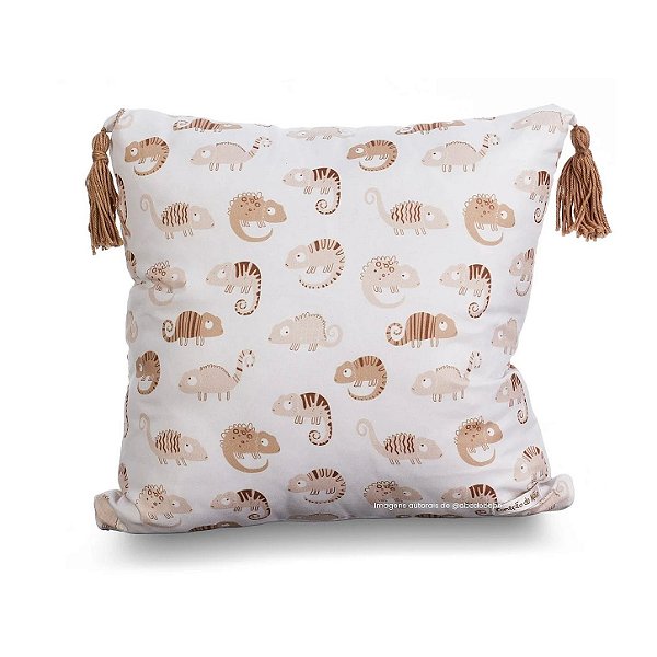 Almofada Estampada Camaleões Tassels - Bichos Baby II - 99-07