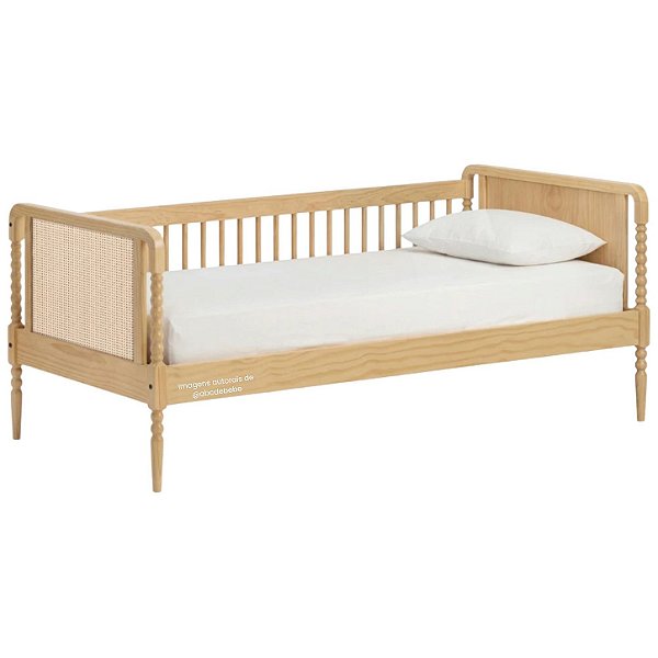 Cama Solteiro Babá Madeira Maciça Solene - Carvalho Malva
