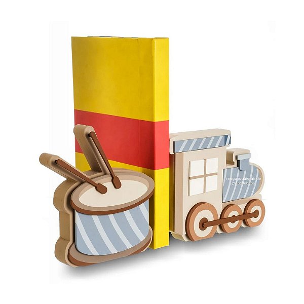 Aparador De Livros Infantil Com Trem E Tambor - Teddy - 115053