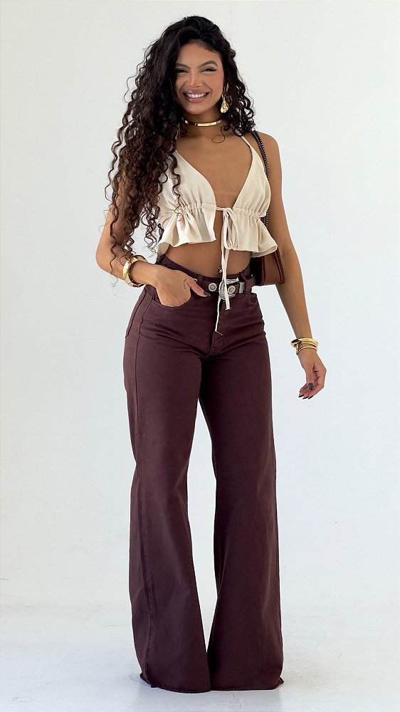 Calça Marrom Wide Leg zoe